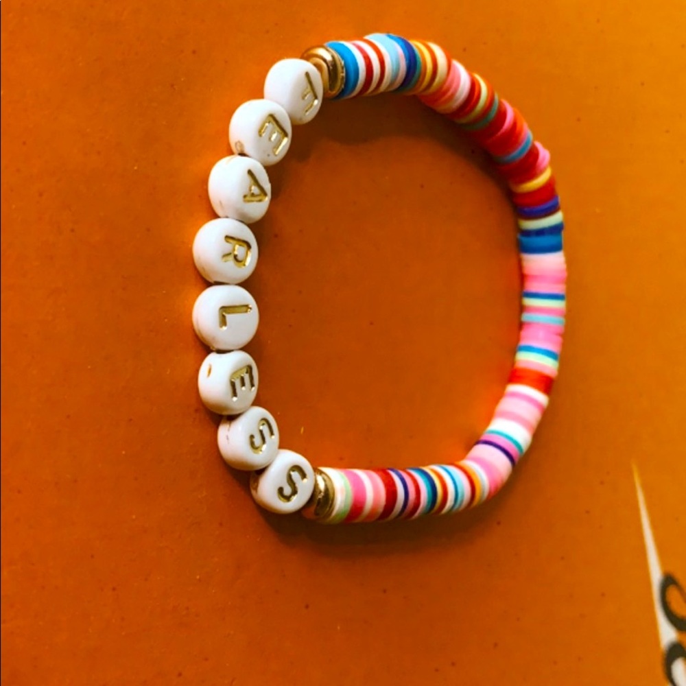 Aesthetic “fearless” colorful clay bead bracelet - Picture 3 of 5